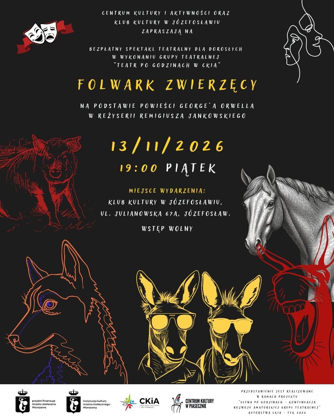„Folwark zwierzęcy” Teatru Po Godzinach w Józefosławiu